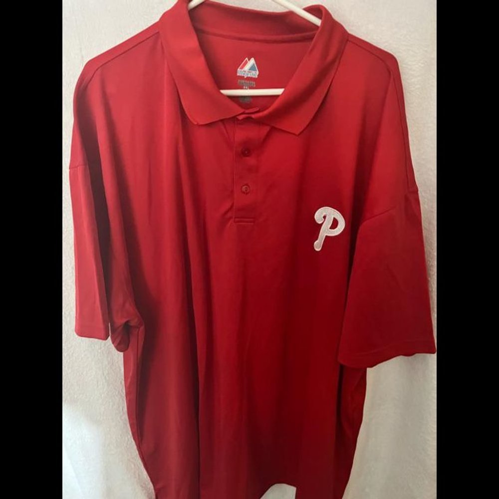 Red Philadelphia Phillies collard shirt 4xl